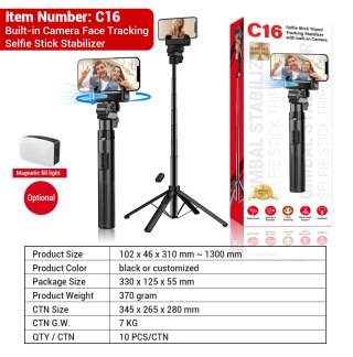 C16 face-tracking tripod selfie stick